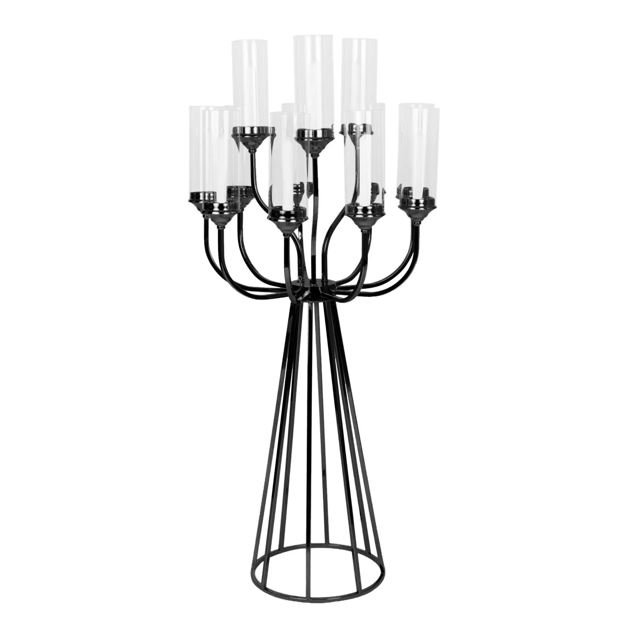 12 Arms Candle Holder Wedding Candelabra Table Centerpiece 48"H - Black