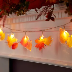 12 Autumn Leaf Fairy Lights