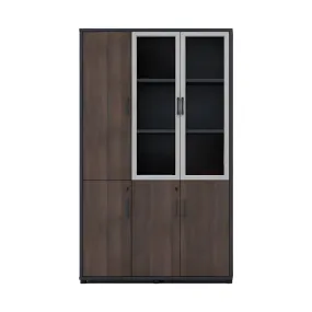 120x40x200cm 2 Glass, 1 Hinged Doors And 3 Lockable Doors Office Cabinet S-1223W