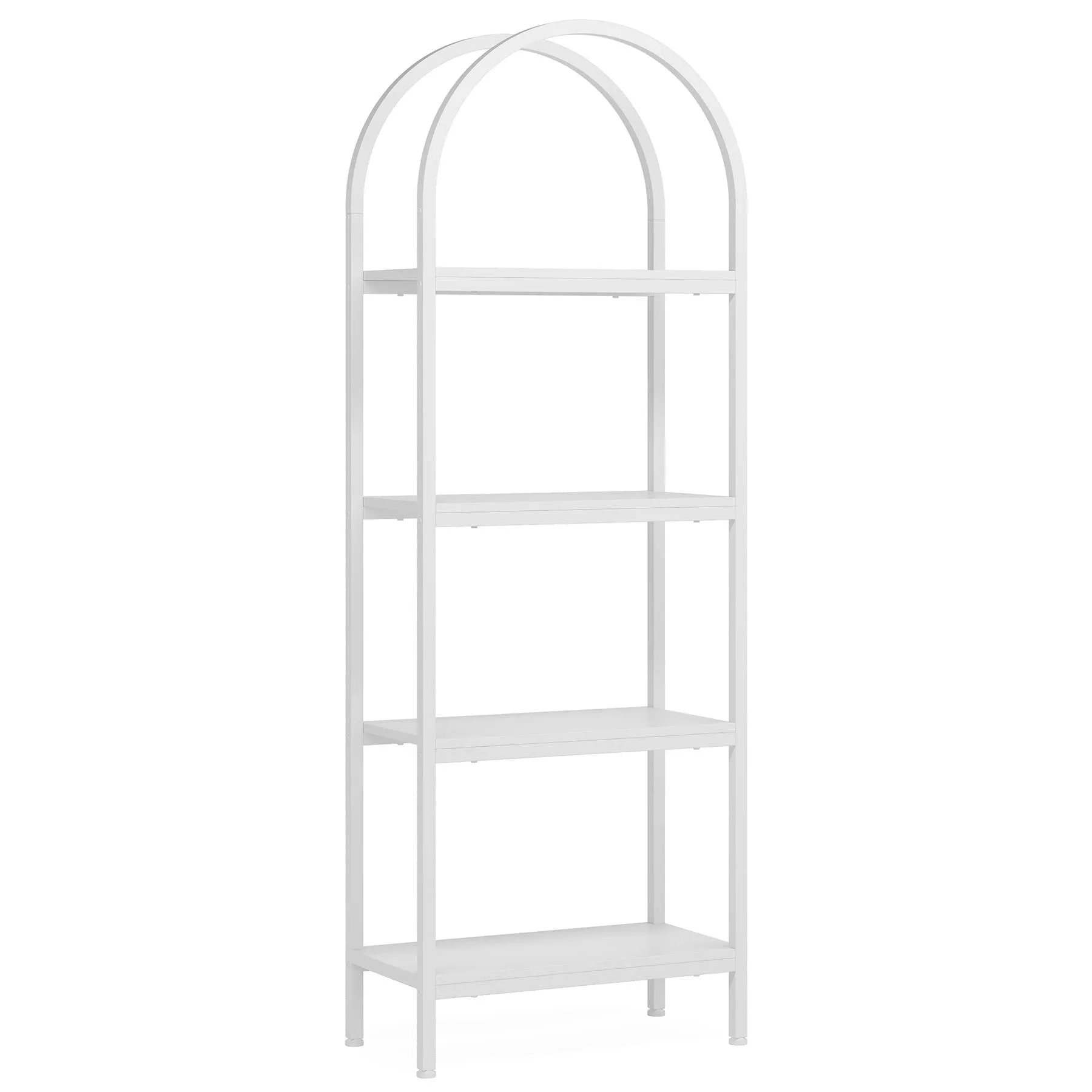 4-Tier / 5-Tier Bookshelf, Arched Bookcase Display Rack with Storage Shelves