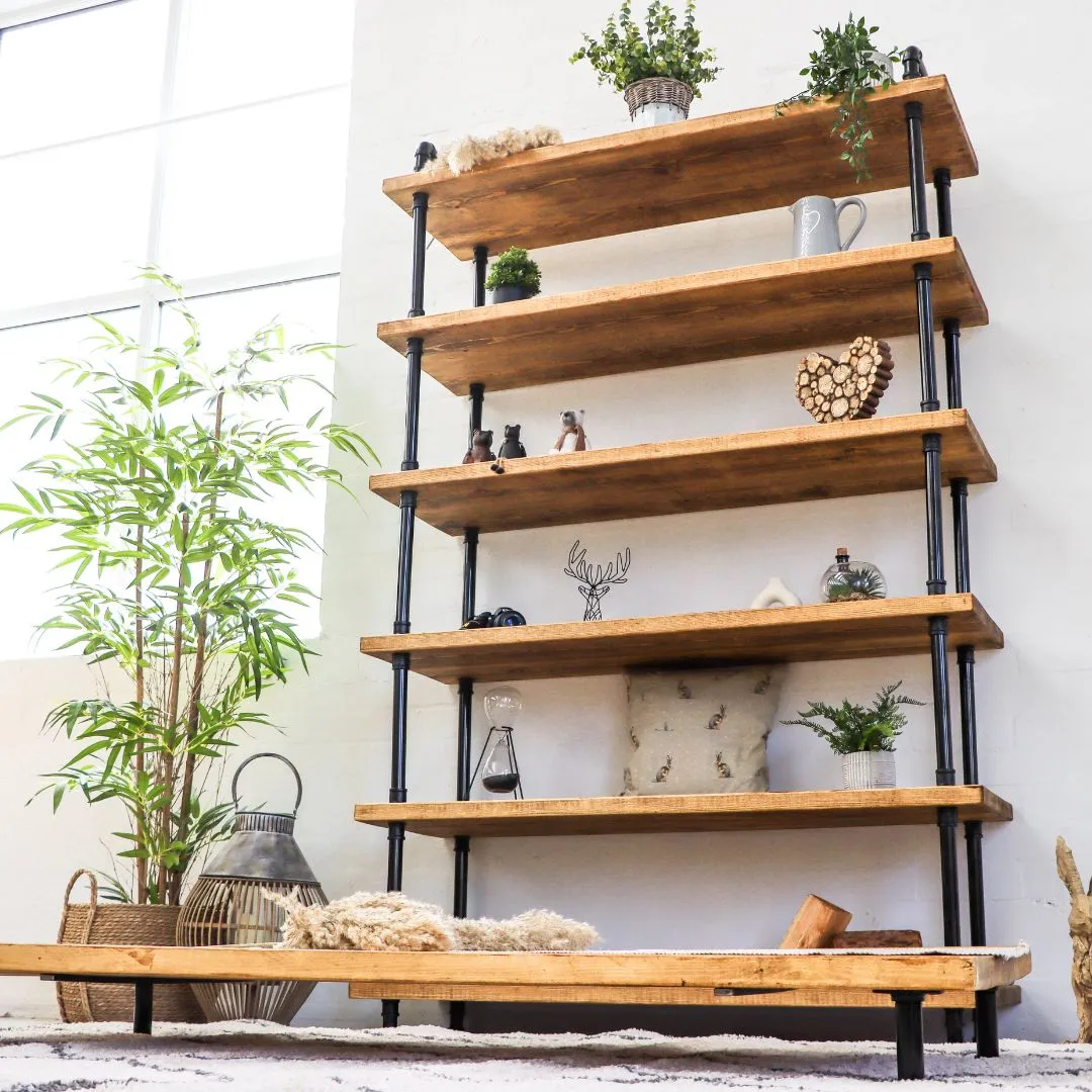 6 Shelf Free Standing Pipe Shelving Unit