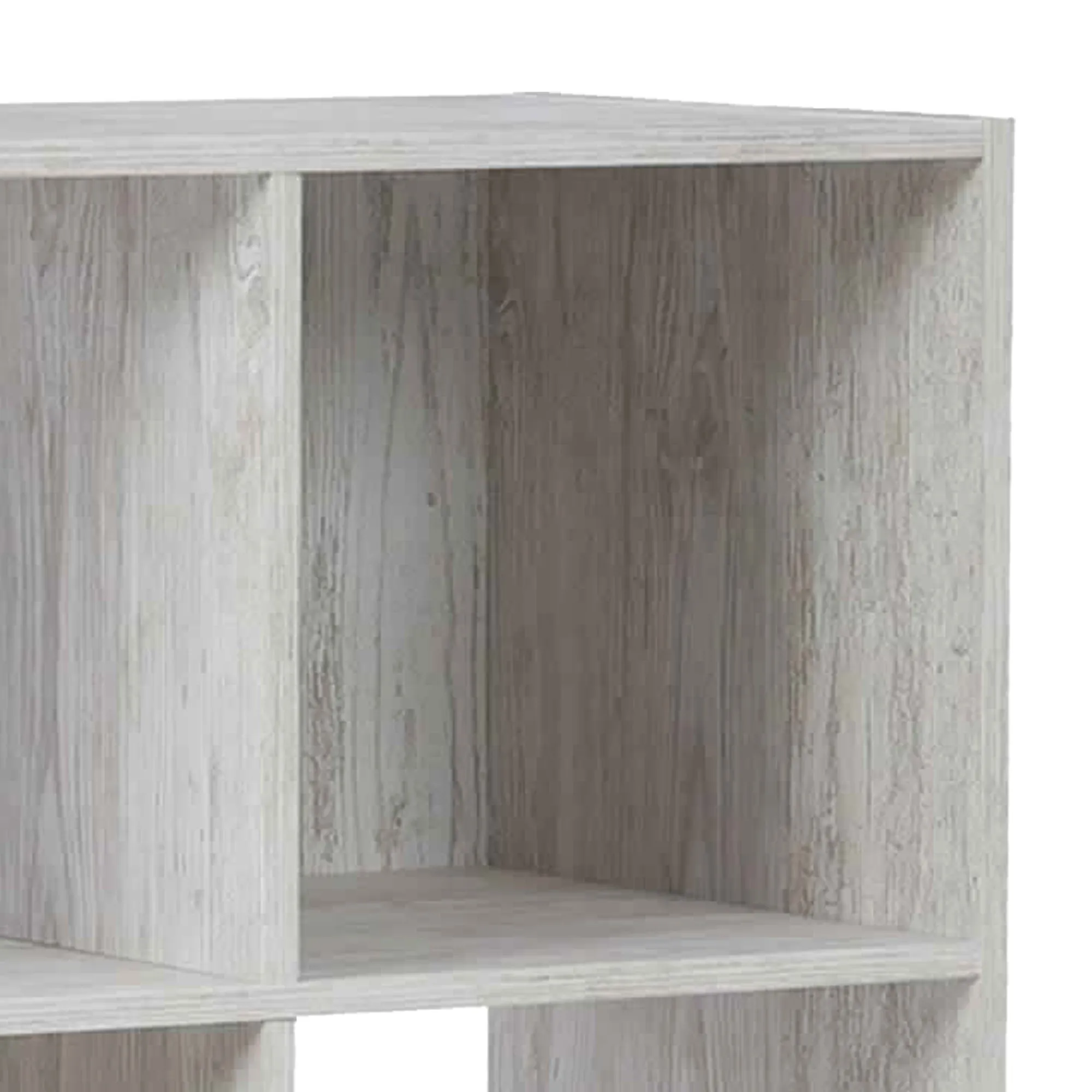 9 Cube Wooden Organizer With Grain Details Washed White By Benzara