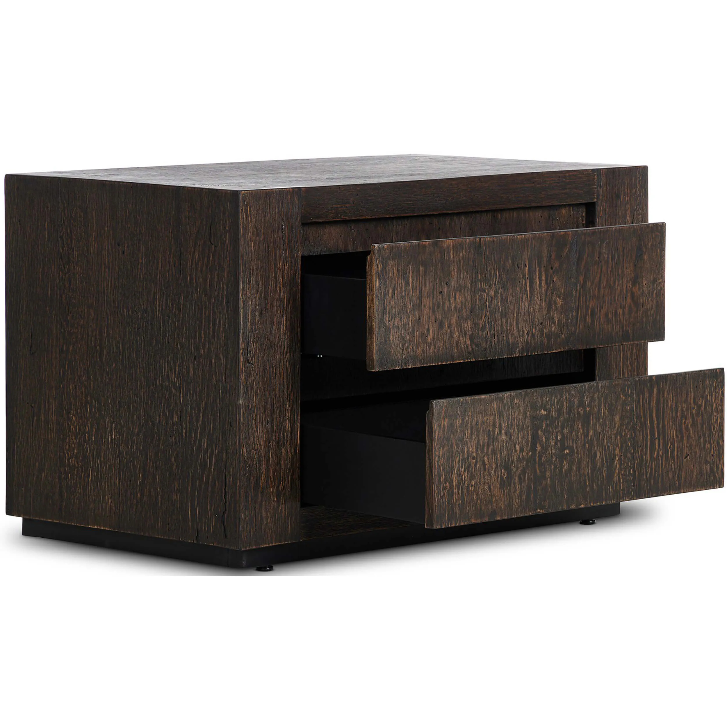 Abaso Nightstand, Ebony Rustic