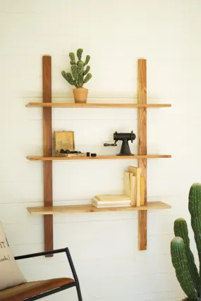 Acacia Wood Three Tiered Wall Shelf By Kalalou