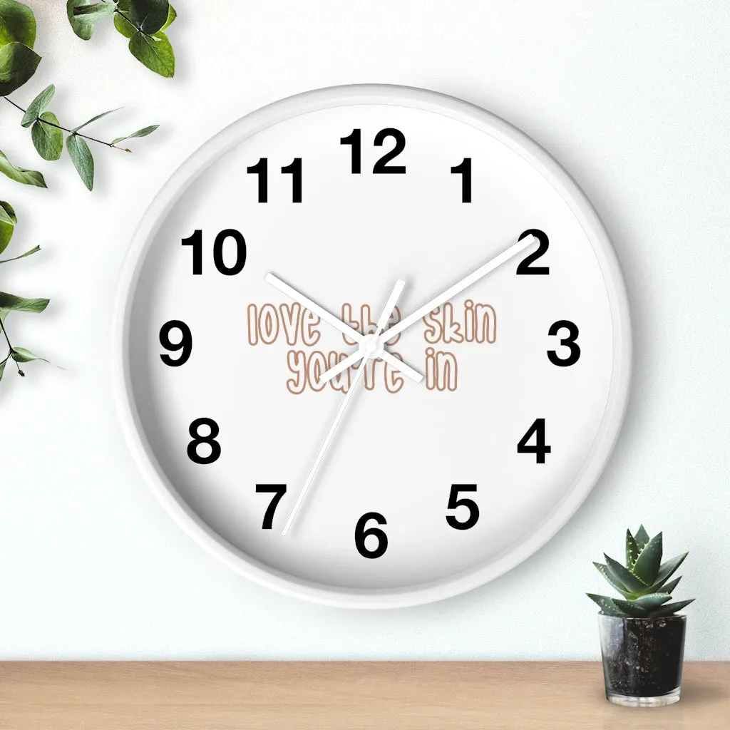 Affirmation Feminist pro choice Wall clock - Love the skin i_m in with effects