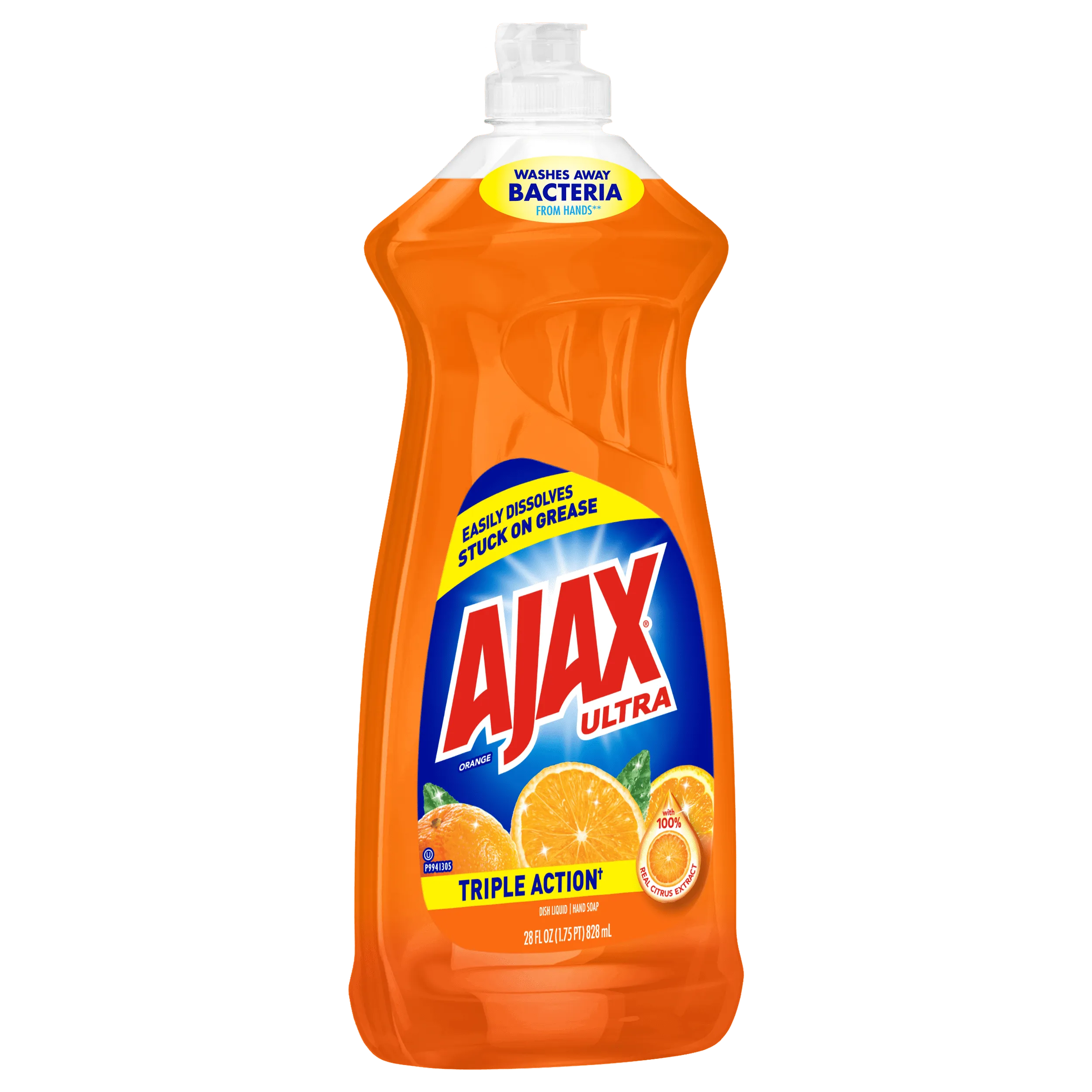 Ajax Ultra Triple Action Liquid Dish Soap, Orange - 28 Fluid Ounce