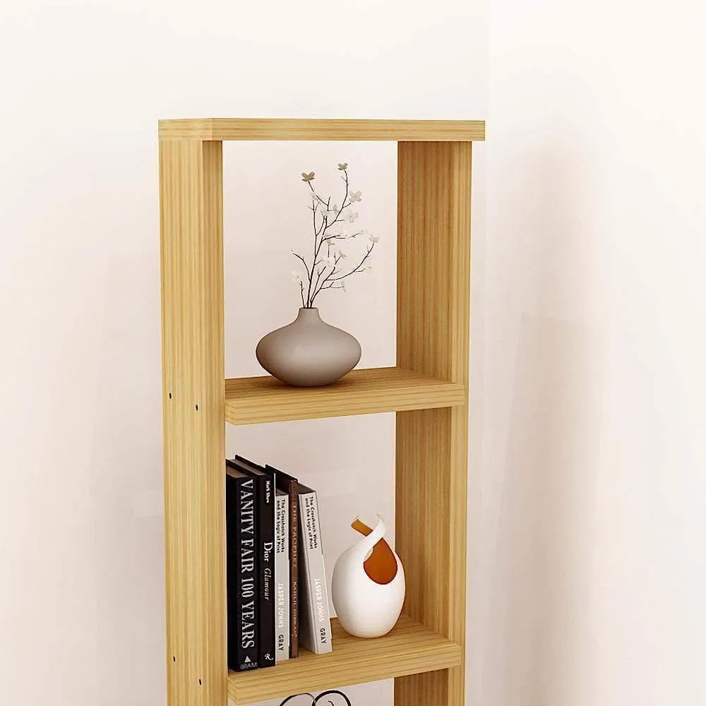 Alpha Lite Book shelf and Storage Racks and Shelves, Ladder Shelf Book case with 5 Shelf (54" High, Misty Oak)