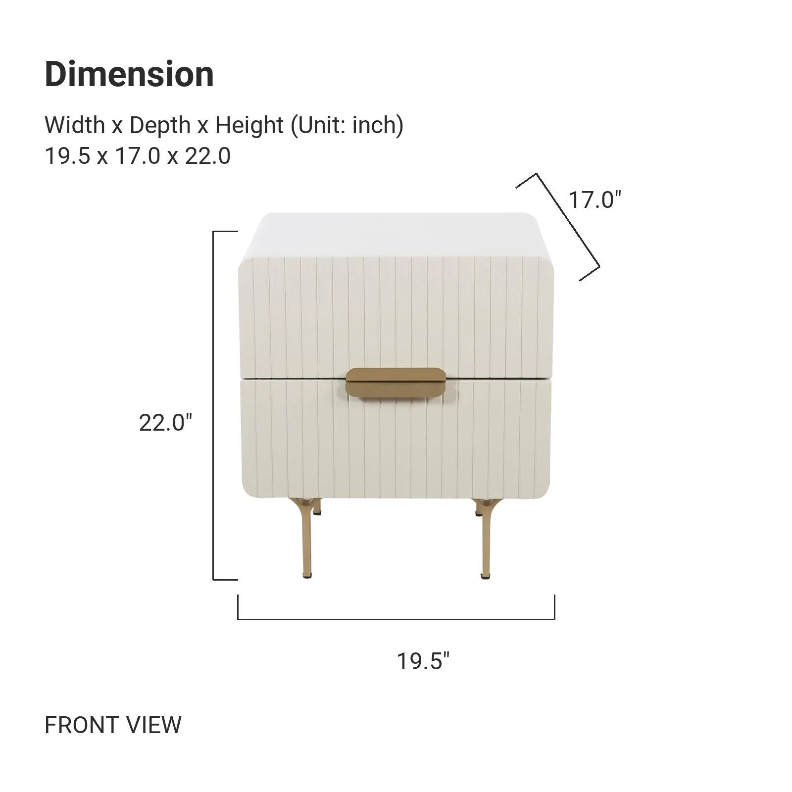 AMELIA Vintage White Nightstand