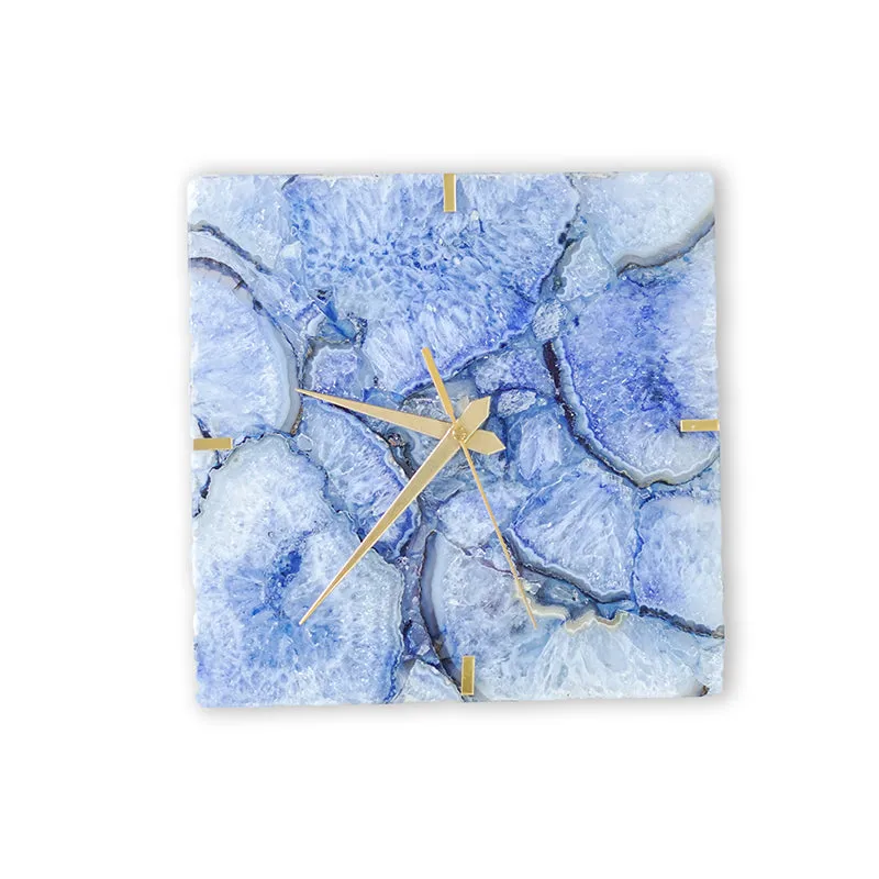 Andora Agate Wall Clock - Blue