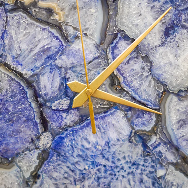 Andora Agate Wall Clock - Blue