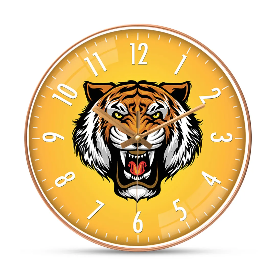 Angary tiger head wall clock