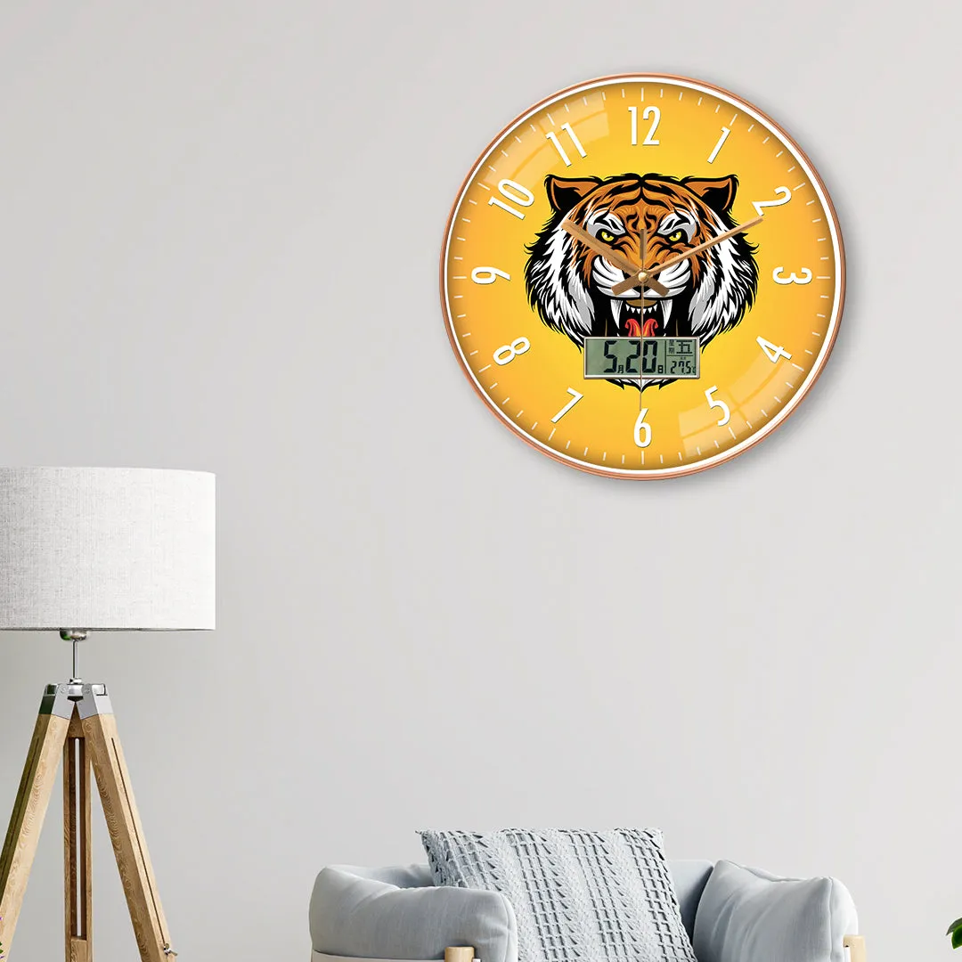 Angary tiger head wall clock