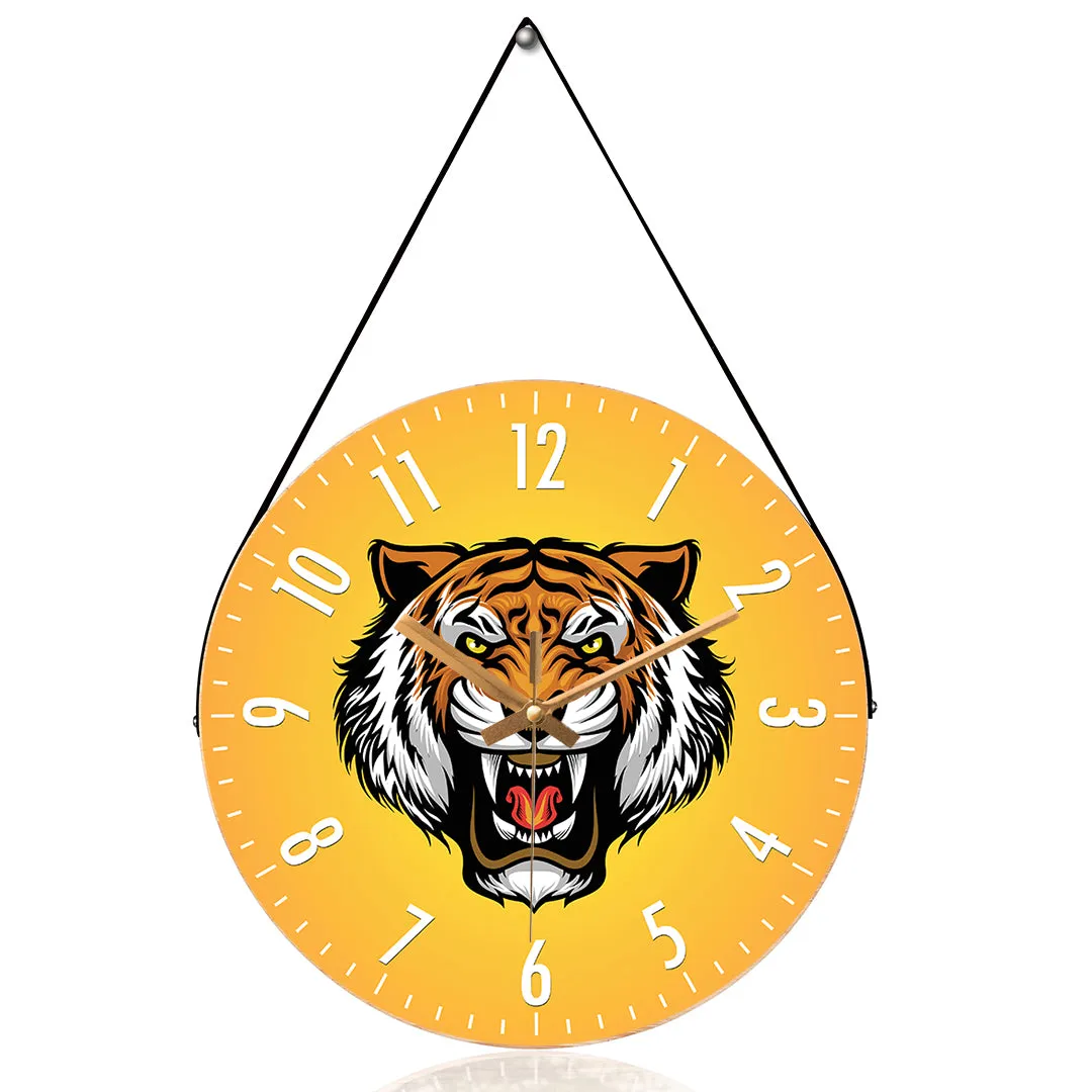 Angary tiger head wall clock