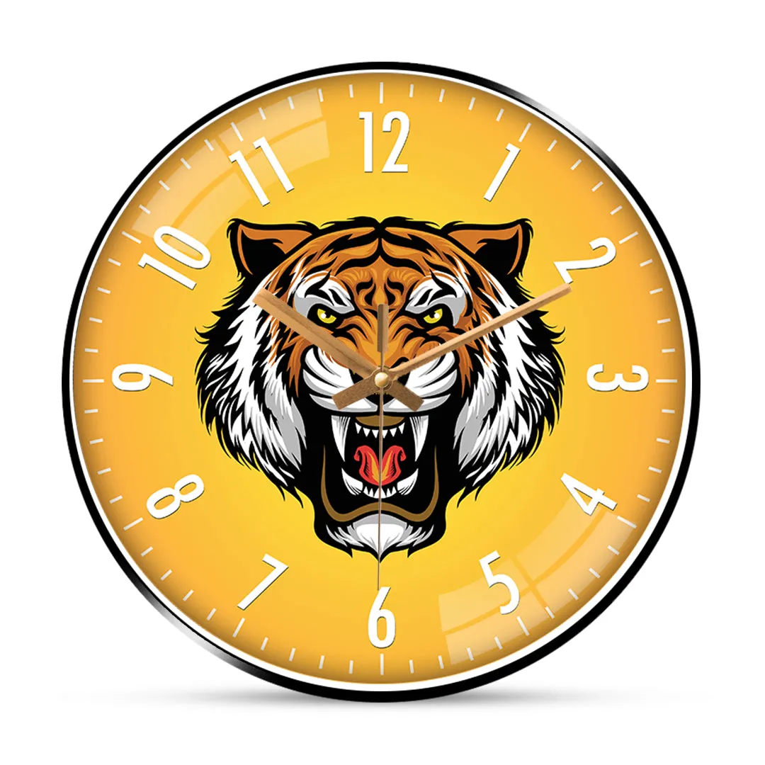 Angary tiger head wall clock