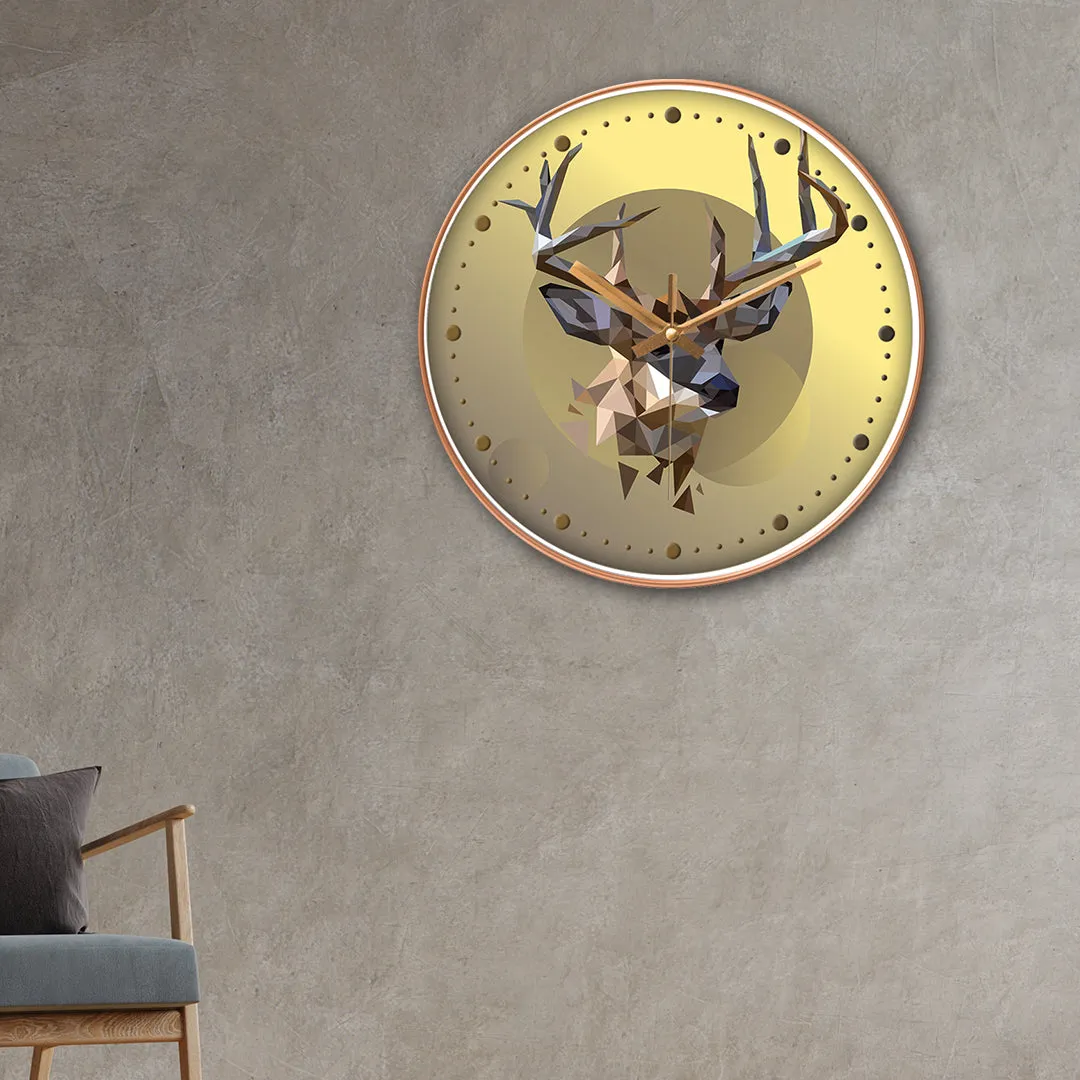 Angular deer wall clock