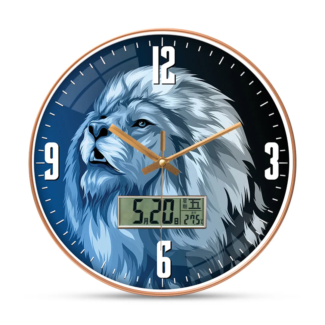 Art lion wall clock