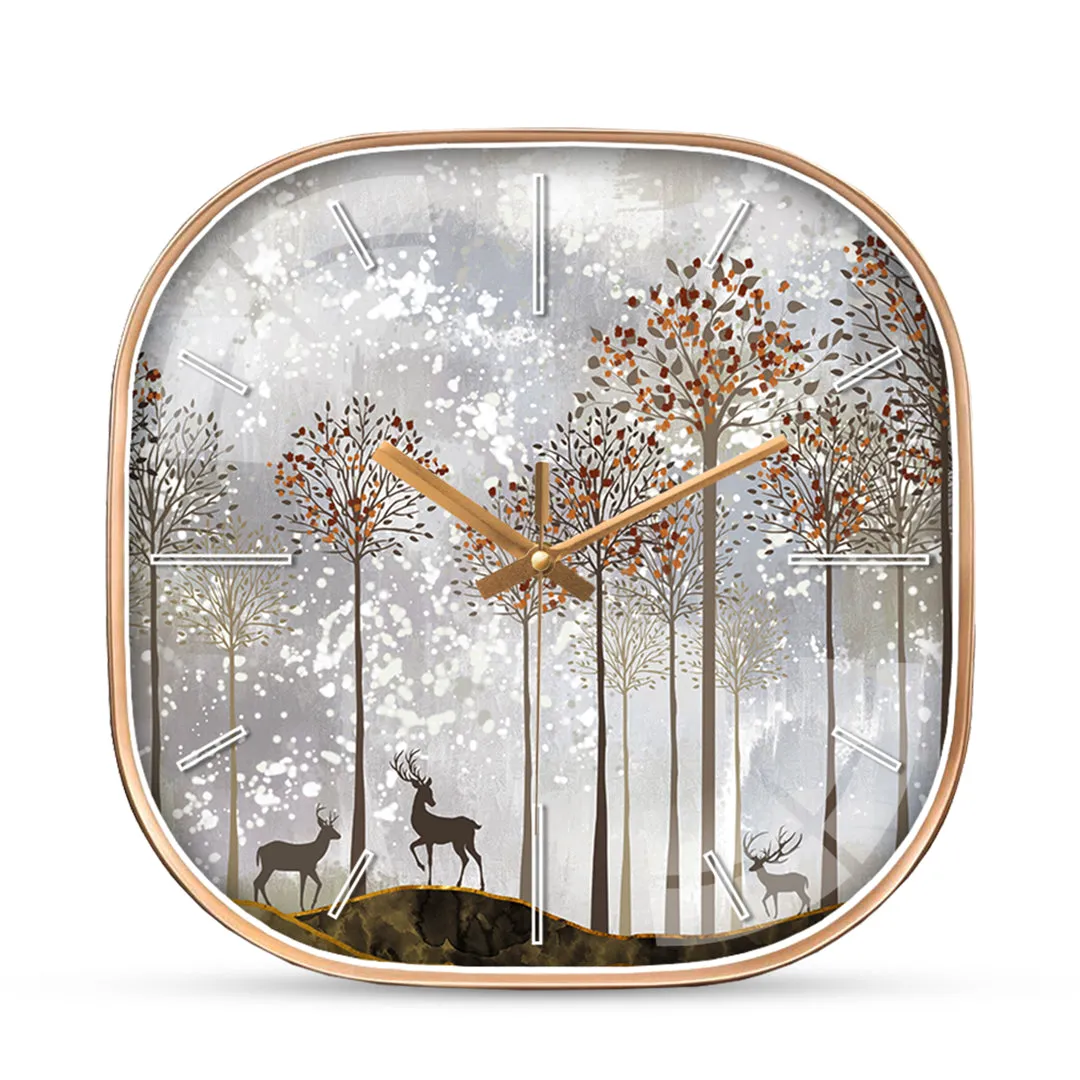 Arty deer wall clock