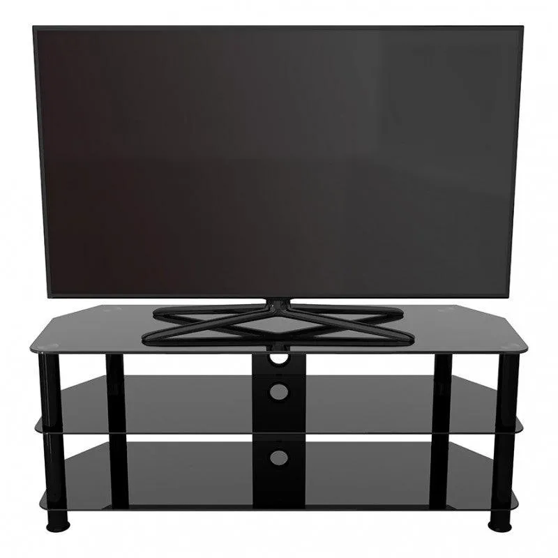 AVF Classic Corner Glass TV Stand for Up to 60" TV - Black | SDC1250CMBB