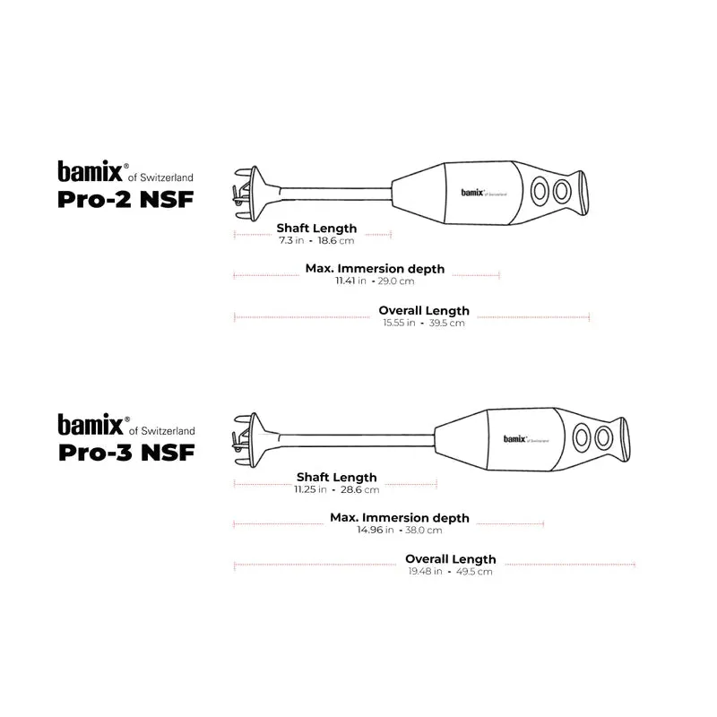 BAMIX Pro 2 NSF 200W Professional Immersion Hand Blender