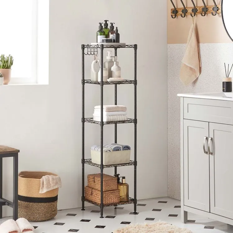 Bathroom Shelf, Storage Rack for Small Space, Total Load Capacity 220 lb, 11.8 x 11.8 x 48.6 Inches