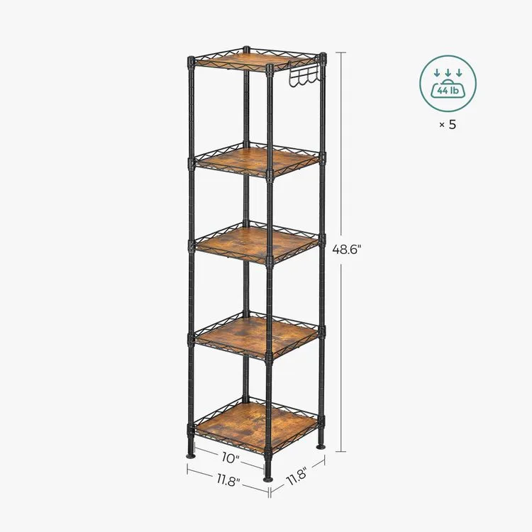 Bathroom Shelf, Storage Rack for Small Space, Total Load Capacity 220 lb, 11.8 x 11.8 x 48.6 Inches