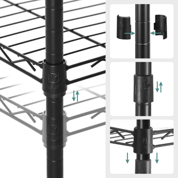 Bathroom Shelf, Storage Rack for Small Space, Total Load Capacity 220 lb, 11.8 x 11.8 x 48.6 Inches