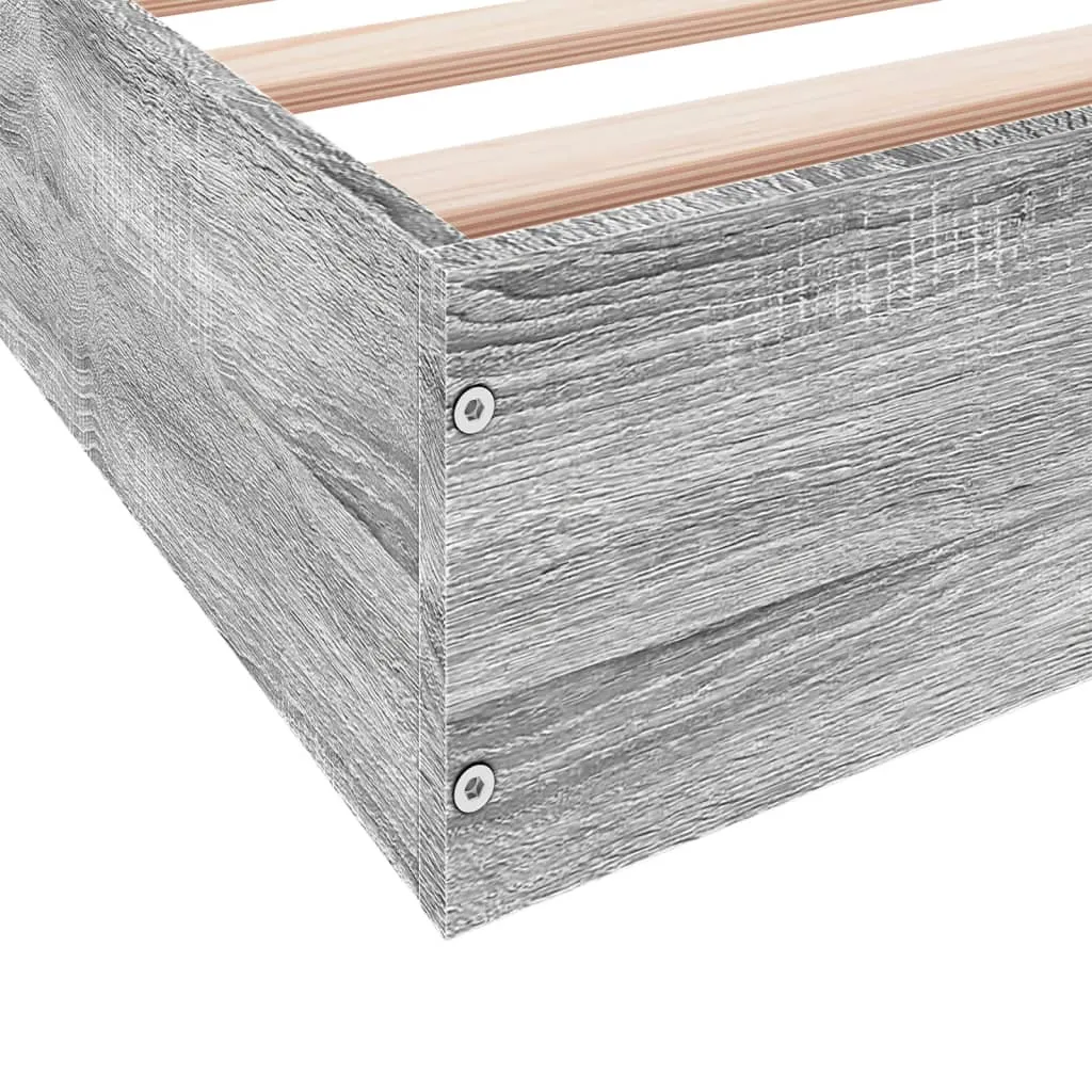 Bed Frame Grey Sonoma 150x200 cm King Size Engineered Wood