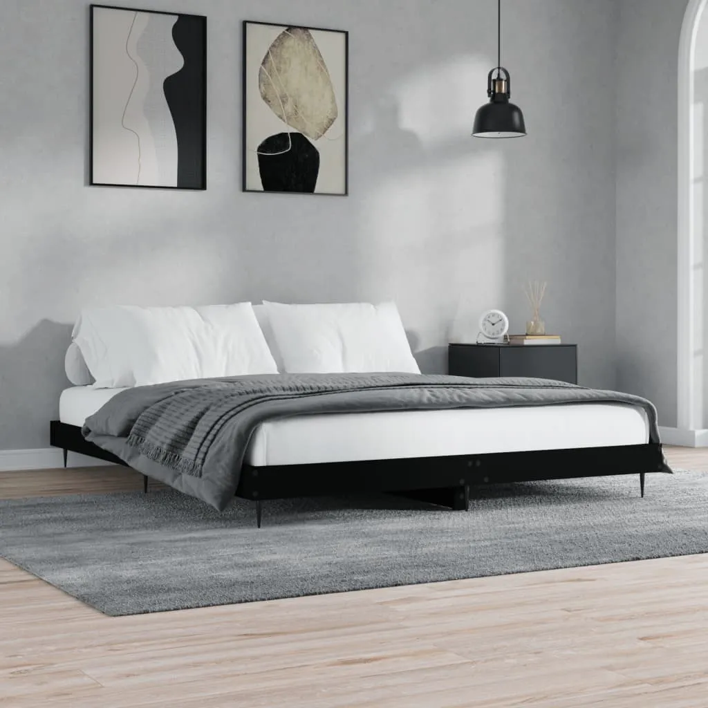 Bed Frame without Mattress Black 120x200 cm Engineered Wood