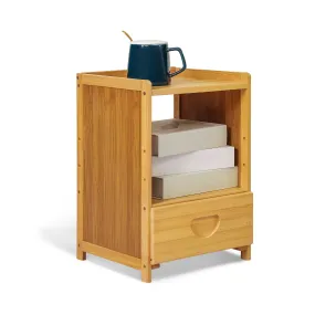 Bedside Cabinet Storage Shelf Nightstand - with Single Drawer