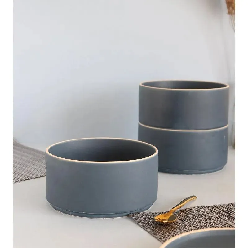 Berlin Blue Stoneware Serving Bowls | Set of 2