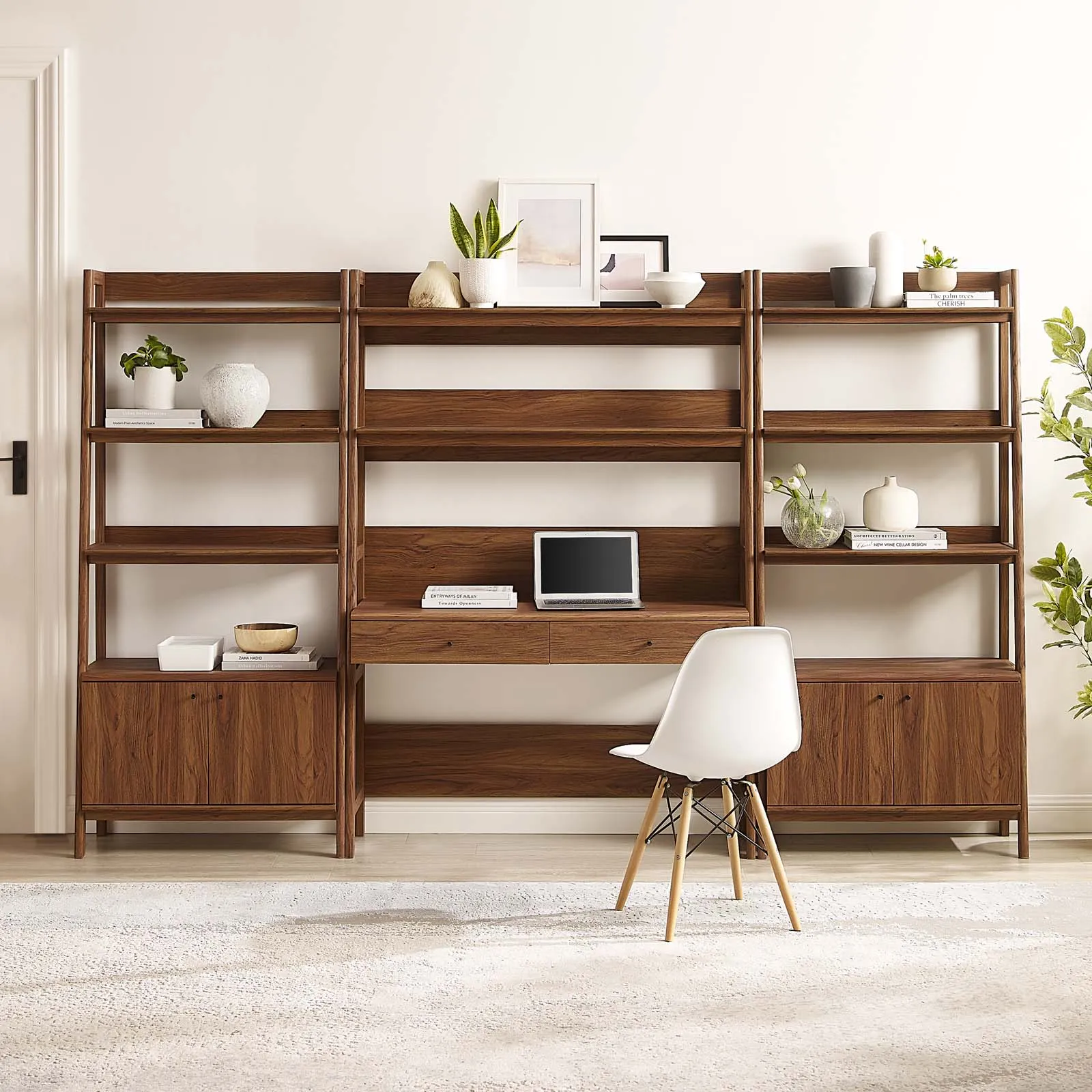 Bixby 3-Piece Wood Office Desk and Bookshelf By Modway - EEI-6115