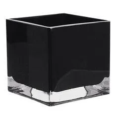 Black 5" Cube Vase- BLA2