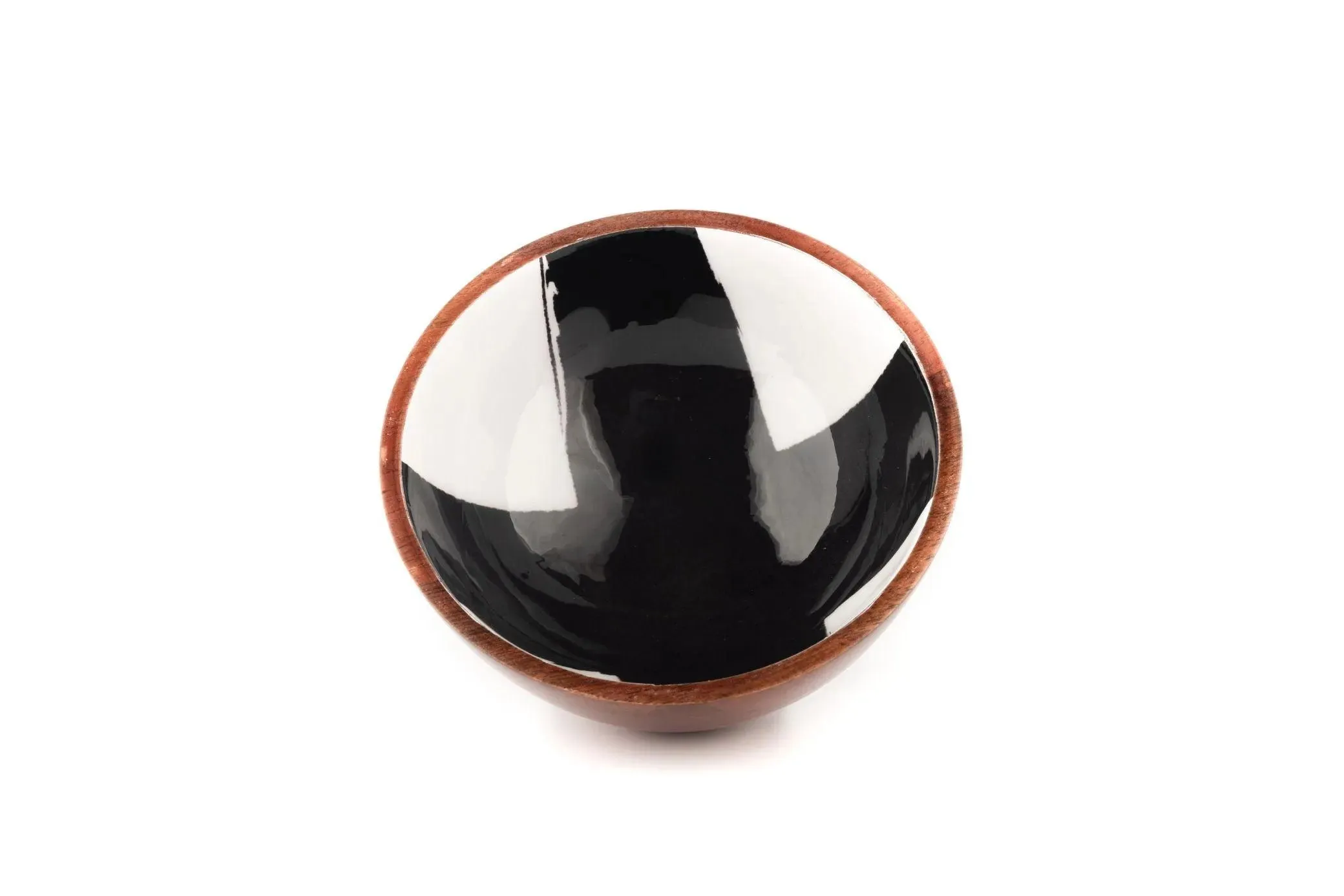 Black Brush Wooden Dip Bowl | 6 x 3 inches