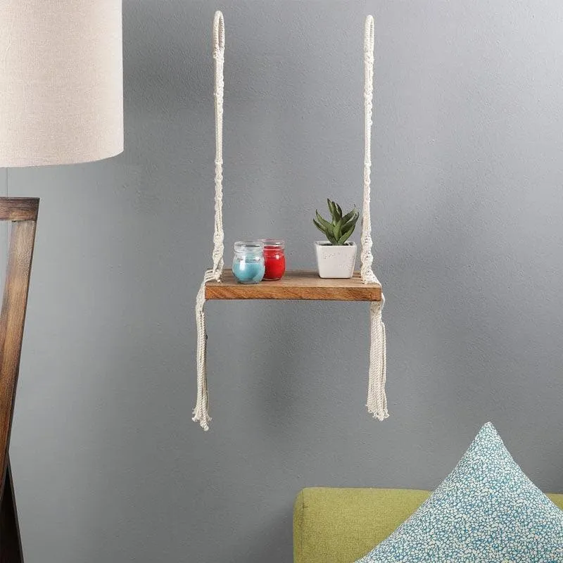 Boho Swing Hanging Wall Shelf