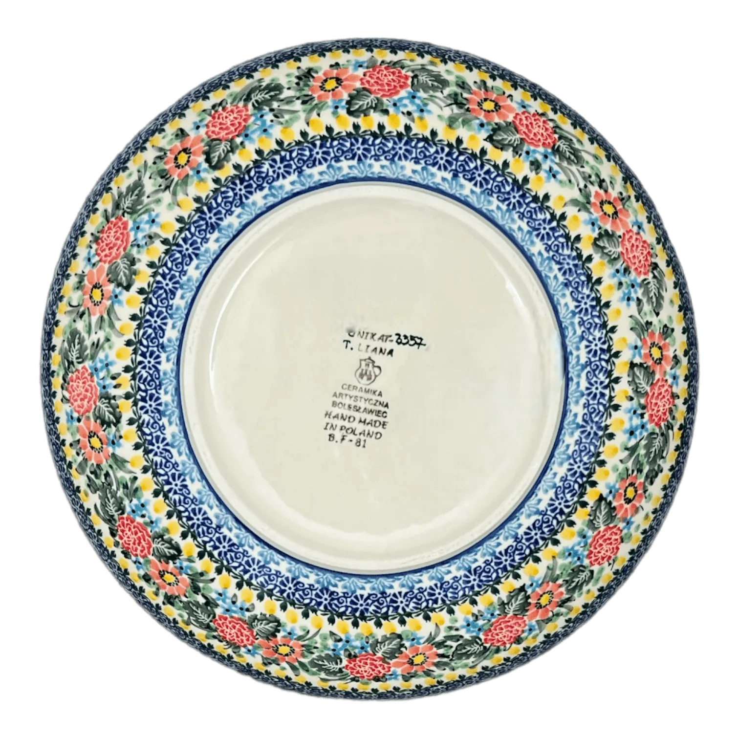 Bowl, Round, Serving, 10.5" in "Hummingbird Bouquet" by Ceramika Artystyczna | AC36-U3357