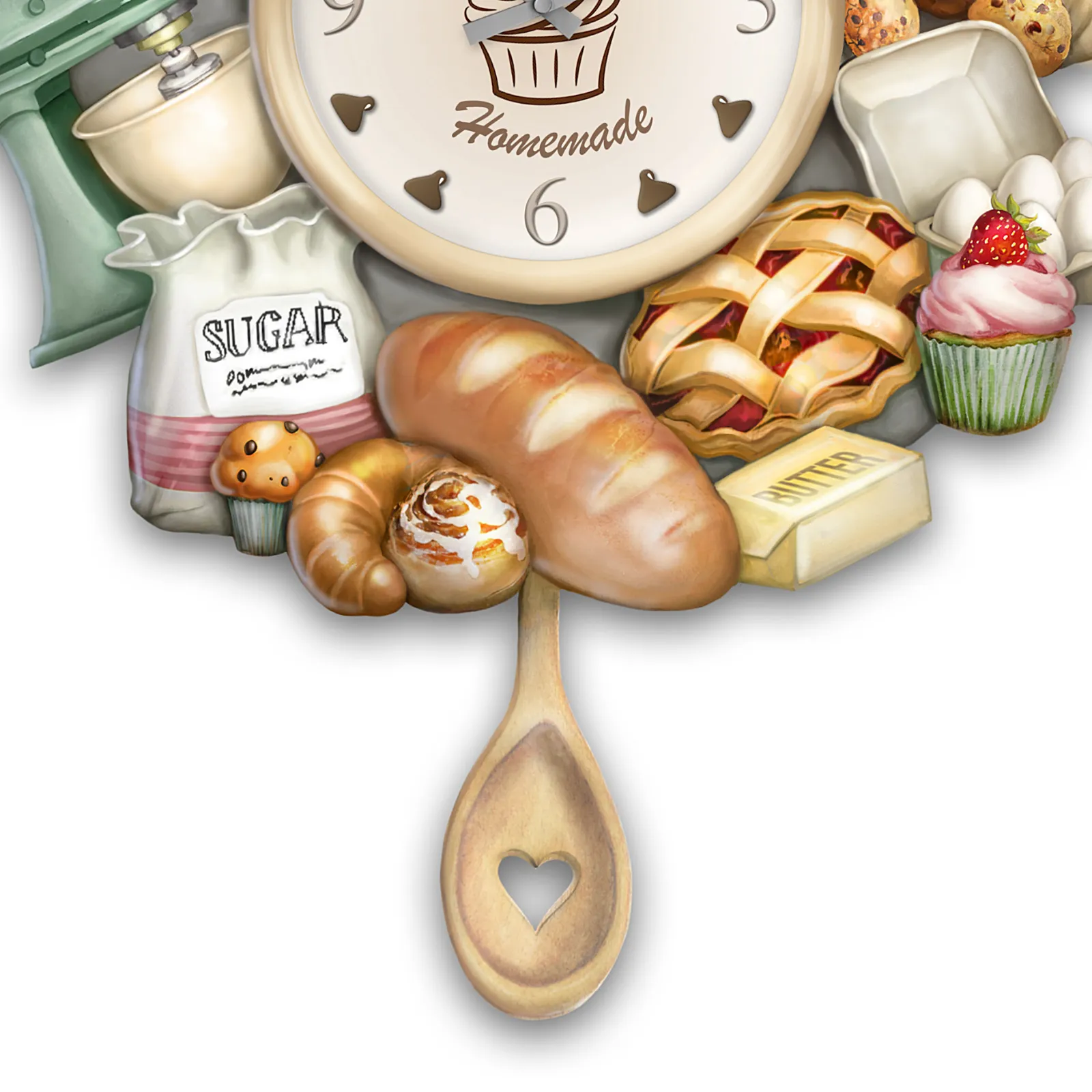 Bradford Exchange Homemade Happiness Wall Clock Celebrates The Joy Of Baking