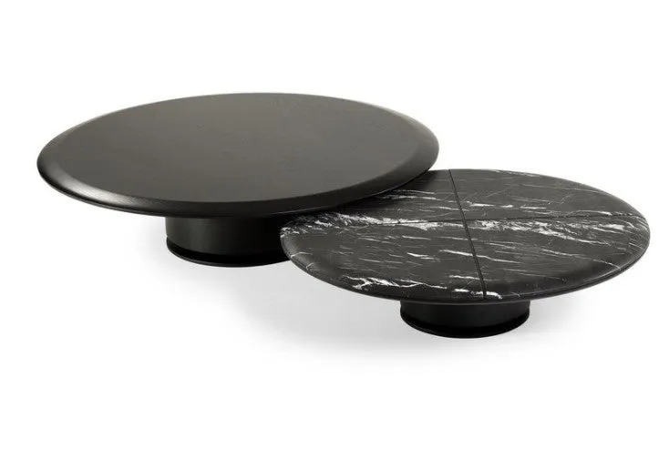 Cisa Graphite Oak Round Small Coffee Table