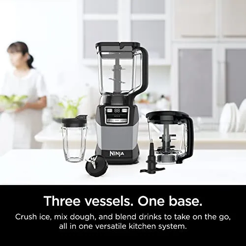 Compact Kitchen System, 1200W, 3 Functions for Smoothies, Dough & Frozen Drinks with Auto-IQ