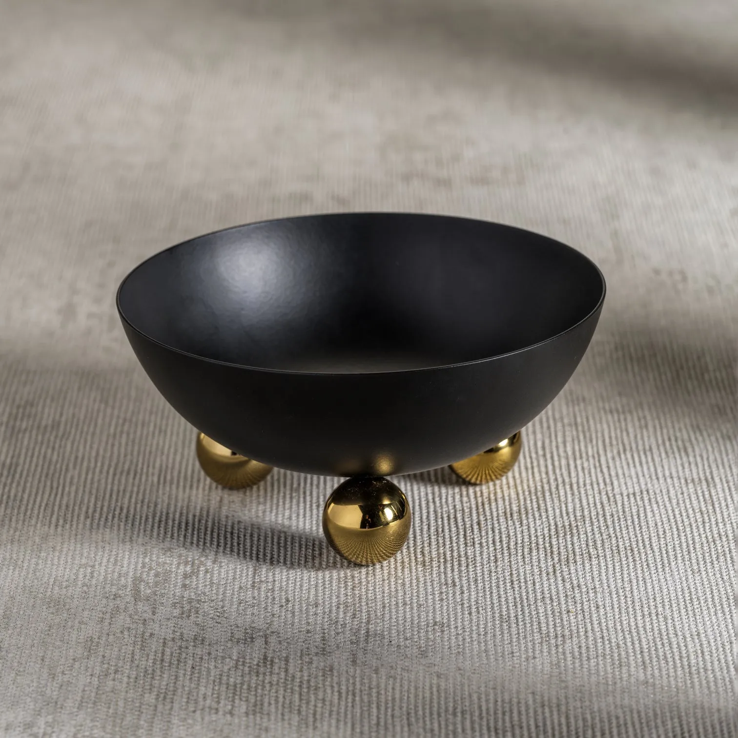 Condiment Bowl - Black with Gold Feet