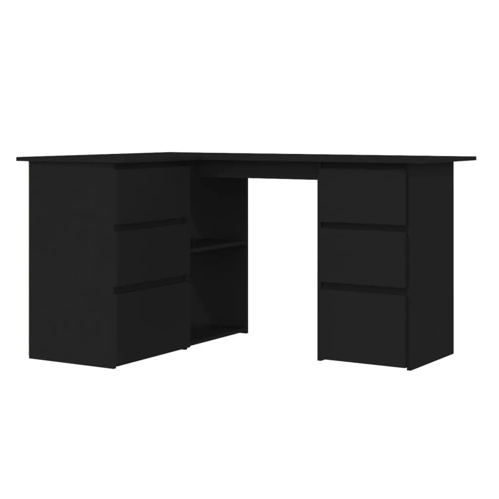 Corner Desk Black 145x100x76 cm Chipboard