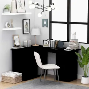 Corner Desk Black 145x100x76 cm Chipboard