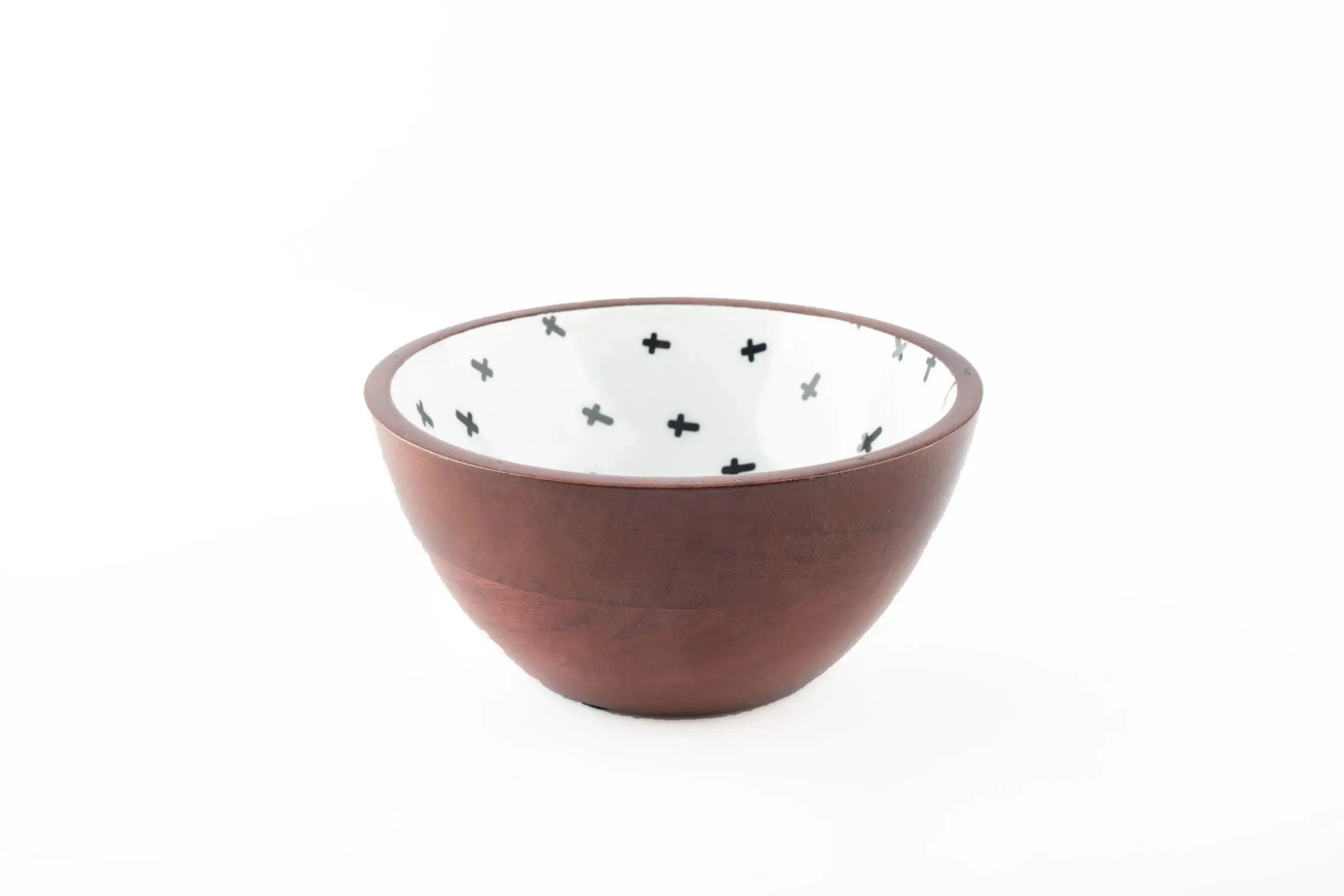 Cross Black Wooden Dip Bowl | 6 x 3 inches