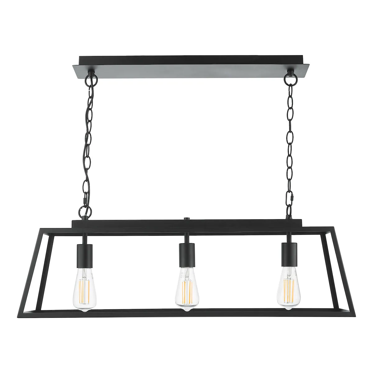 Dar Claudia 3 Light Bar Pendant Matt Black