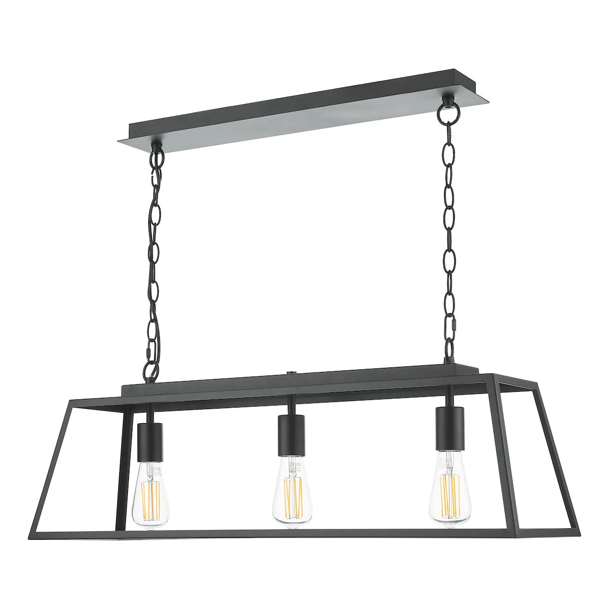 Dar Claudia 3 Light Bar Pendant Matt Black