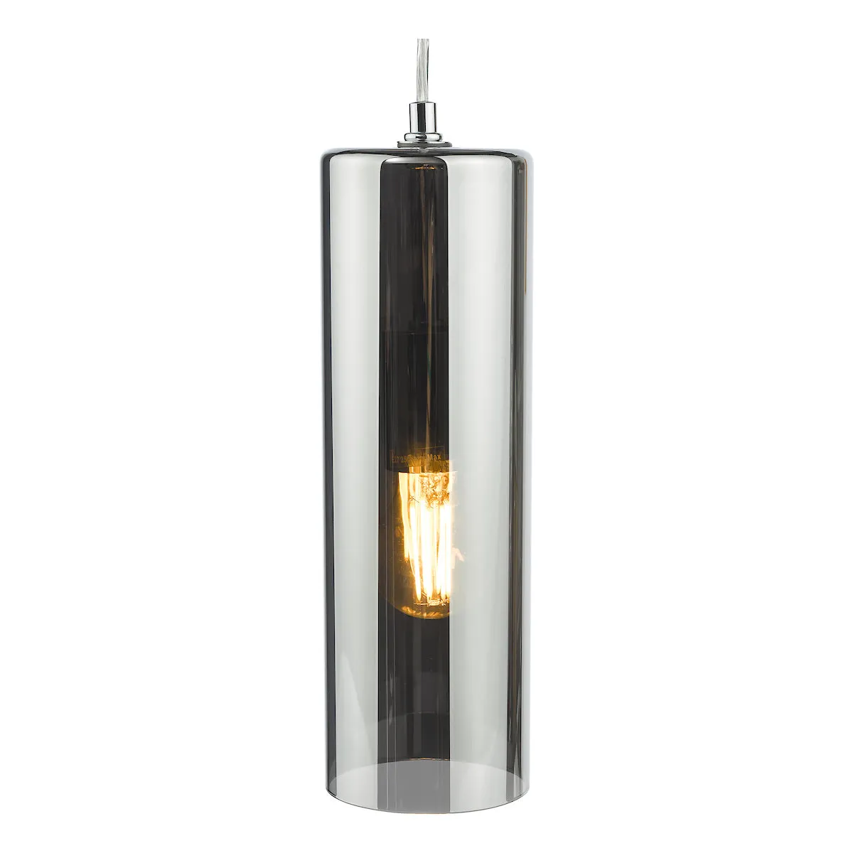 Dar Diaz Pendant Smoked Glass and Polished Chrome