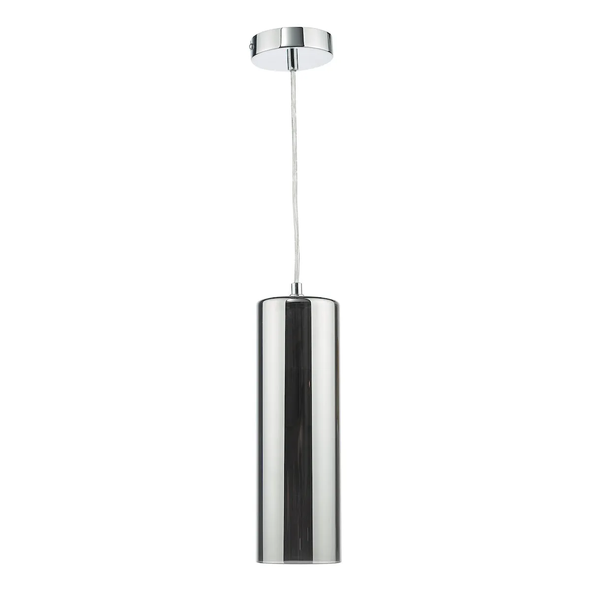 Dar Diaz Pendant Smoked Glass and Polished Chrome