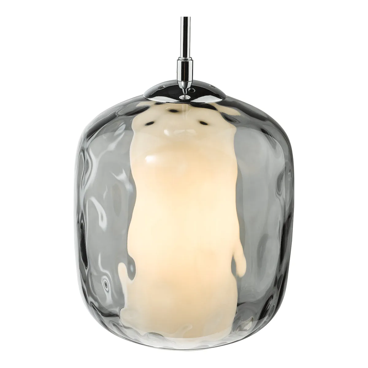 Dar Majella Pendant Polished Chrome and Smoked Glass