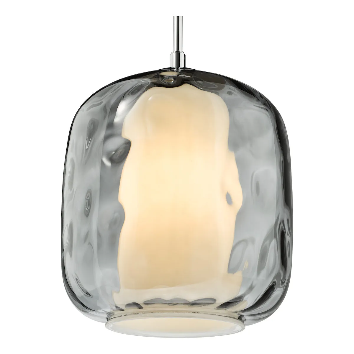 Dar Majella Pendant Polished Chrome and Smoked Glass