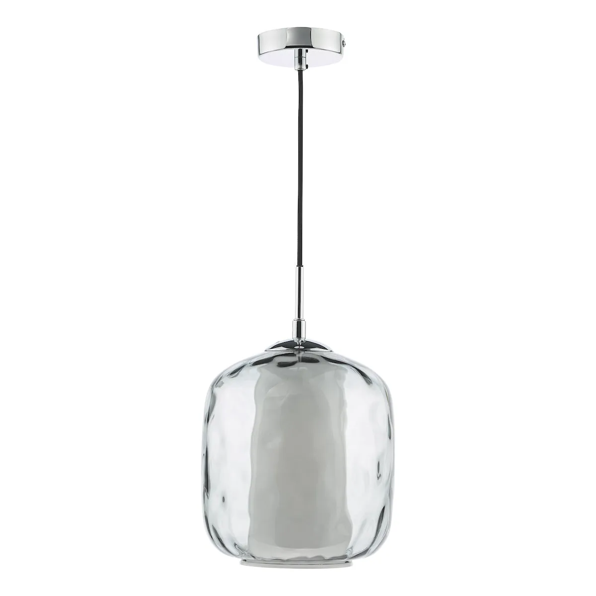 Dar Majella Pendant Polished Chrome and Smoked Glass