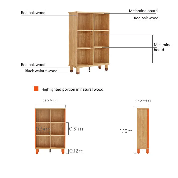 Dear Bear Kids Oak Storage Bookshelf